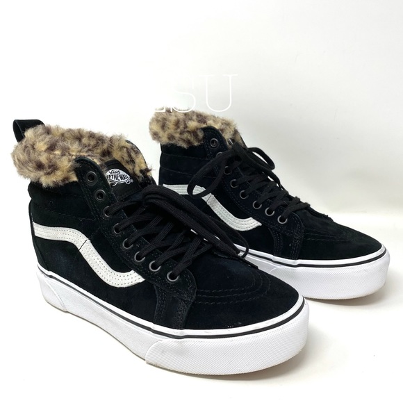 VANS SK8-HI Platform MTE Leopard Suede Black Women - Picture 3 of 13